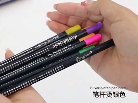 Giorgione 12 Colors Water-Soluble Colored Pencil Set in Metal Tin Triangular Watercolor Pencils with Paint Brush - YouTube Video