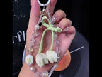Tulip Flower Beaded Phone Charm Wrist Strap with Tether Pad for Women Girls(Purple) - YouTube Video