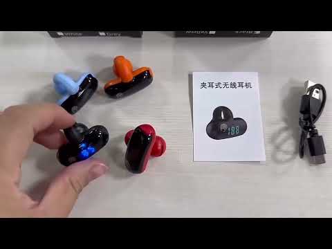 Clip-on Bluetooth Headphones Digital Display Air Conductive Technology(Black) - YouTube Video