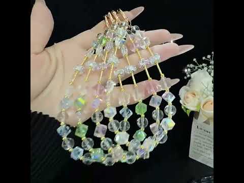 Multi-Color Faceted Square Crystal Phone Chain(White) - YouTube Video