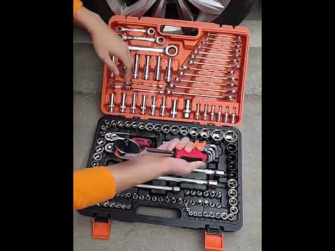 150 In 1 Multi-function Car Repair Combination Toolbox Ratchet Wrench Set - YouTube Video