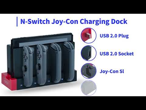 iPega PG-9186 Game Controller Charger Charging Dock Stand Station Holder with Indicator for Nintendo Switch Joy-Con - YouTube Video