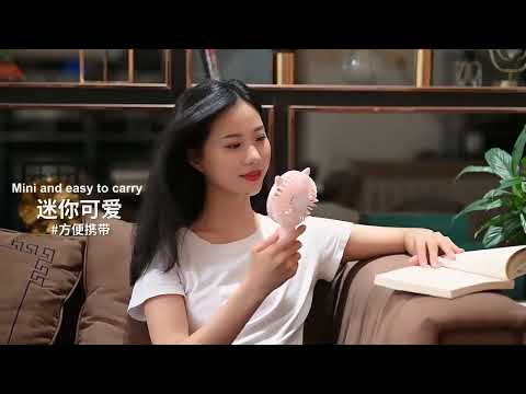 N10 Multi-function Handheld Desktop Holder Electric Fan, with 3 Speed Control (White) - YouTube Video