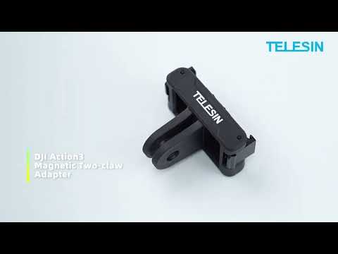 For DJI OSMO Action 3 TELESIN Magnetic Two Claw Adapter Action Camera Accessories - YouTube Video