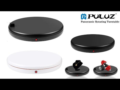 PULUZ 45cm Remote Control Adjusting Speed Rotating Turntable Display Stand with Power Socket, White, Load 100kg(US Plug) - YouTube Video