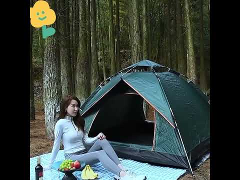 TC-014 Outdoor Beach Travel Camping Automatic Spring Multi-Person Tent For 2 People(Blue) - YouTube Video