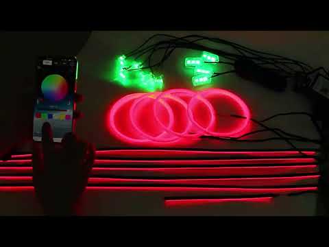 6 in 1 Car Hidden Acrylic LED Colorful Decorative Atmosphere Light Strip - YouTube Video