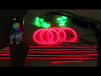 6 in 1 Car Hidden Acrylic LED Colorful Decorative Atmosphere Light Strip - YouTube Video