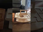 Portable Picnic Wooden Wine Glass Holder Detachable Wine Table(Wood Color) - YouTube Video