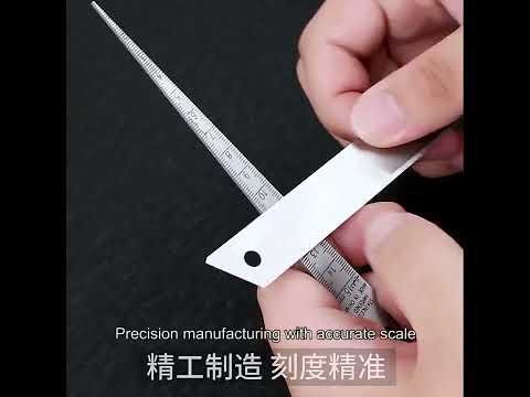 Wedge Feeler Gap 1-15mm Thick Stainless Steel Ruler Inspection Taper Gauge Metric Imperial Measure Tool - YouTube Video