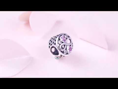 925 Sterling Silver Infinity Love Pink Heart Crystal Beads Charm Bracelets Jewelry - YouTube Video