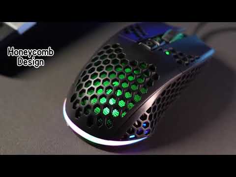 SOLAKAKA SM900 Honeycomb Hollow RGB Light Wired Gaming Mouse(White) - YouTube Video