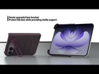 For iPhone Duo Magic Shield Camera Lens Holder Foldable PC Shockproof Phone Case(Black) - YouTube Video