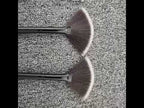 Multifunctional Fan-Shaped Makeup Brush Fiber Bristle Long Handle Cheek Makeup Tool(Black) - YouTube Video