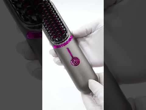 Wireless Hair Straightening Comb USB Charging Curling Iron(Gray) - YouTube Video