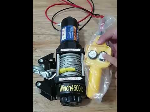 12V 3000 Lbs Manual Operation Handle Switch Car Electric Winch - YouTube Video