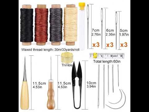ER109 28 In 1 Handmade Leather DIY Tool Set Sewing Craft Tool Set - YouTube Video
