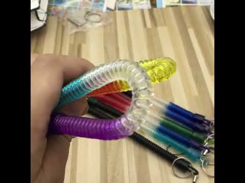 5pcs Spring Key Rope Plastic Keychain Environmentally Friendly Elastic Chain(Colorful Random Delivery) - YouTube Video
