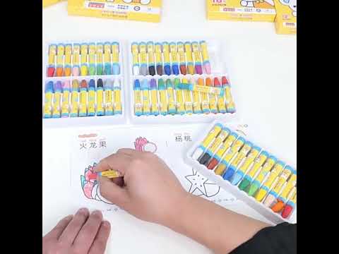 AIYO Washable Painting Crayons Childrens Oil Paint Stick Set, Specification: 12 Colors - YouTube Video