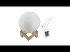 Customized Touch Switch 2-color 3D Print Moon Lamp USB Charging Energy-saving LED Night Light with Wooden Holder Base, Diameter:8cm - YouTube Video
