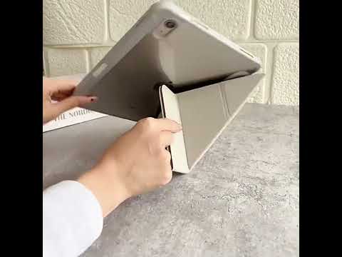 For iPad 2025 / 2022 Mutural XingZuan Series Y-shaped Multi-fold Vegan Leather Tablet Case(Blue) - YouTube Video