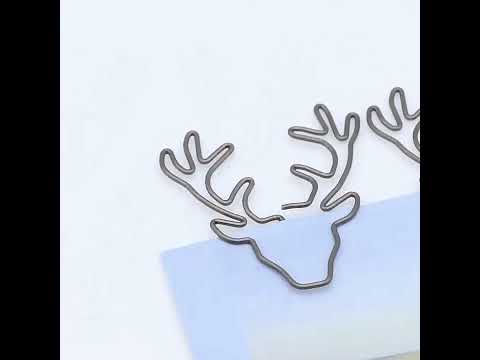 8 PCS/Set Deer Head Paper Clip Shaped Paper Clip Creative Shape Pin Bookmark - YouTube Video