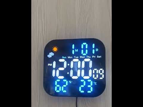 DS-3828L Multifunctional LED Digital Weather Display Electronic Clock(White Orange) - YouTube Video