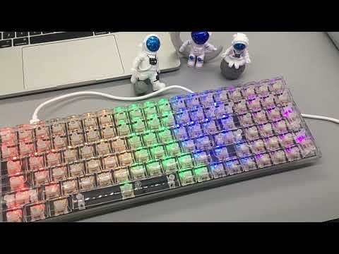 100 Keys Customized Gaming Wired Mechanical Keyboard Transparent Keycap Green Shaft (Black) - YouTube Video