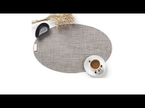 PVC Oval Shape Dining Table Mat Heat Insulation Non-Slip Placemats Disc Bowl Tableware Pads(Brown) - YouTube Video