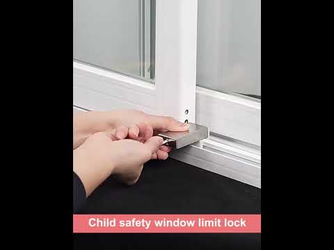 No Punching Limiters Child Safety Window Limit Lock With Key(Double Windows Stainless Steel Model) - YouTube Video