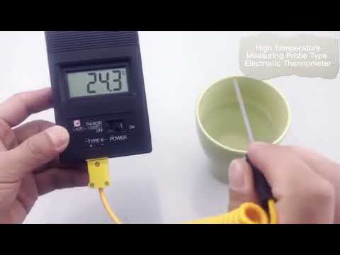 TM902C High Temperature Measuring Probe Type Electronic Thermometer - YouTube Video