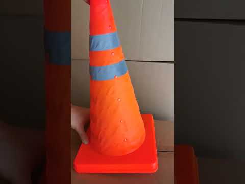 3-LED Solar Lift Traffic Safety Warning Road Cones, Height: 56cm - YouTube Video