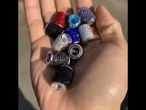 Car Tyre Aluminium Full Diamond Valve Cap With Seal(White) - YouTube Video