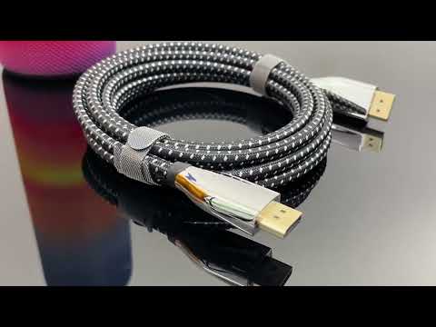 5m 1.4 Version DP Cable Gold-Plated Interface 8K High-Definition Display Computer Cable OD6.0MM 30AWG With Nylon Mesh(Gray) - YouTube Video