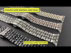 Hidden Butterfly Buckle 7 Beads Stainless Steel Watch Band For Apple Watch 42mm(Black+Rose gold) - YouTube Video