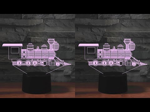 Black Base Creative 3D LED Decorative Night Light,16 Color Remote Control, Pattern:locomotive 2 - YouTube Video