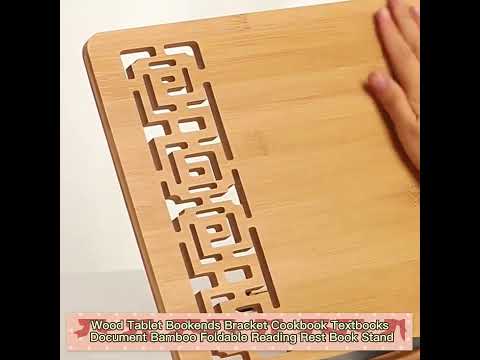 Wood Tablet Bookends Bracket Cookbook Textbooks Document Bamboo Foldable Reading Rest Book Stand, Type:Light Board Small - YouTube Video
