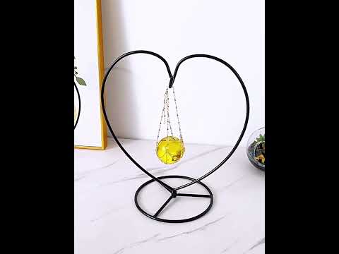 Heart-shaped Flower Stand Iron Frame Micro Landscape Ecological Bottle Shelf - YouTube Video
