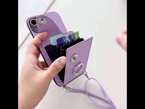 For iPhone 18 Pro / 17 Pro Organ Card Bag Ring Holder Phone Case with Long Lanyard(Green) - YouTube Video
