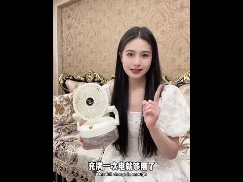 USB Charging Folding Desktop Spray Humidification Fan with Night Light(White) - YouTube Video