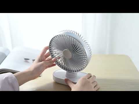 D77 4W Micro USB & USB-C / Type-C Rechargeable Portable Four-speed Adjustable Automatic Head Shaking Desktop Fan(Pink) - YouTube Video