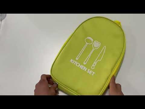 Outdoor Camping Kitchen Utensils Portable Storage Bag Picnic Flatware Supplies(Khaki) - YouTube Video