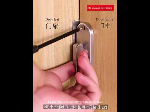 304 Stainless Steel Slot 90 Degrees Right Angle Migration Door Hook Lock - YouTube Video