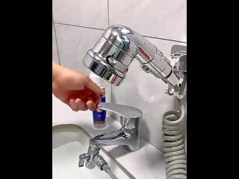 Hand Held Retractable Shampoo Faucet Basin External Shower - YouTube Video
