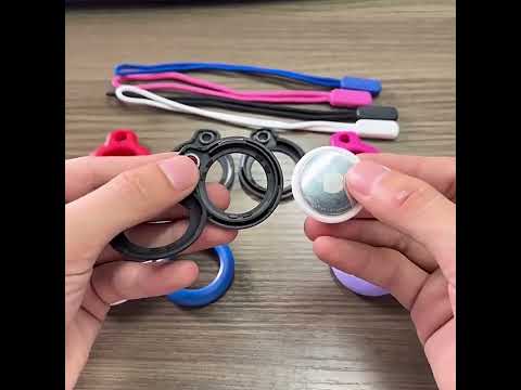 For AirTag 2nd Gen / AirTag 1st Gen xDfind Spring Buckle PC Protective Cover(Black) - YouTube Video