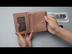 Cute Fashion Purse Leather Long Zip Wallet Coin Card Holder Soft Leather Phone Card Female Clutch(water pink) - YouTube Video