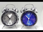 4.5 Inch Electroplated Metal Ring Bell Alarm Clock Quartz Clock With Night Light, Style: Green - YouTube Video