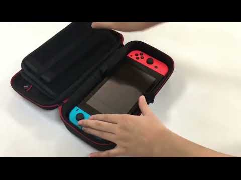 CHKJOK Game Console Bracket Function EVA Protective Sleeve For Switch Oled(Black) - YouTube Video