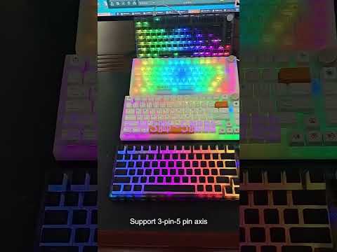 82 Keys Bluetooth Wireless 3-mode RGB Hot-plug Customized Mechanical Keyboard Kit + Keycap(White) - YouTube Video