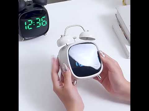 Loud Metal Powerful Ringing Clock LED Multifunction Clock, Color: Black Shell White Light - YouTube Video